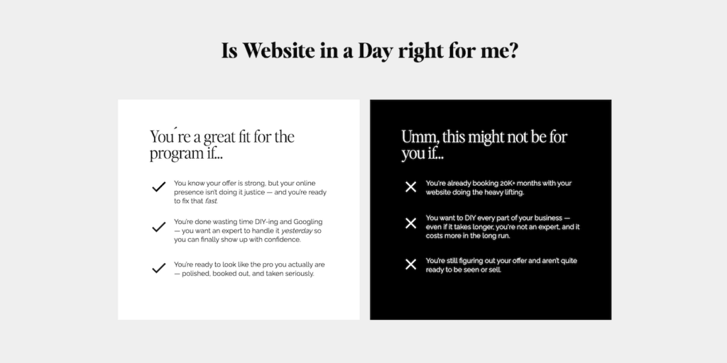 sales page examples